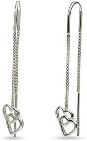 img 3 attached to LeCalla Sterling Silver Drop Threader Earrings: Lightweight Jewelry for Girls and Women