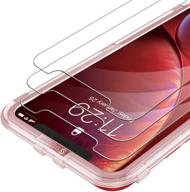 защитное стекло syncwire для iphone 11 и xr (3 шт.) - закаленное стекло против отпечатков пальцев с твердостью 9h, рамка для установки, без пузырьков, без сколов - не до края. логотип