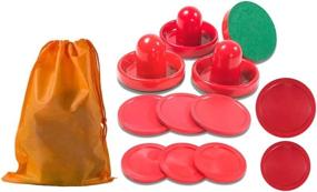 img 4 attached to 🍋 Lemon Home Air Hockey Paddles & Pucks: 2.5 inch for Kids, 2.95 inch for Adults - Ideal Replacement Accessories for Game Tables (4 Striker, 8 Puck Pack)