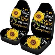 🌻 hugs idea sunflower lover car seat cover: flexible stretch polyester protection for universal fit automotive interior logo