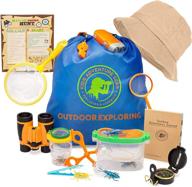 🌲 ultimate expedition: explorer kit with binoculars, compass, magnifying containers, butterfly backpack - a stem set for camping adventures logo