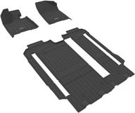 3w floor mats for toyota sienna 8 seat (2021-2022) | custom fit tpe all weather floor liner | 1st, 2nd, and 3rd row full set car liners | black (not for 7 seat) logo