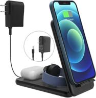 🔌 versatile foldable 3-in-1 wireless charger: iwatch, airpods & iphone + fast qi charging stand logo
