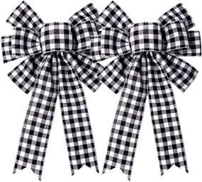 img 4 attached to Iceyyyy Large Buffalo Plaid Home Indoor Outdoor Ornaments