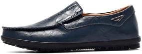 img 3 attached to VanciLin Leather Fashion Loafers V228Black44 1