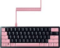 razer huntsman mini 60% gaming keyboard + pbt keycap + coiled cable upgrade set bundle: classic black/clicky optical - quartz pink logo