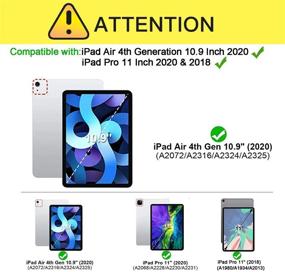 img 3 attached to Herize iPad Air 4 Case 2020: Three-Layer Drop Protection with Screen Protector, Pencil Holder, Kickstand, and Hand Strap - Compatible with iPad Air 4th Gen & iPad Pro 11 2020/2018