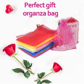 img 1 attached to 🎁 100 Pcs Mixed Color Organza Bags 5×7 inches – Mesh Drawstring Jewelry Bags, Small Favor Pouches for Gift with Drawstring, Ideal for Christmas, Candy, Wedding, Birthday Party