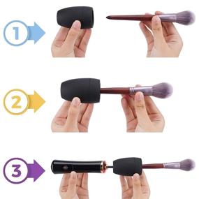 img 2 attached to 💄 Advanced USB Makeup Brush Cleaner with Upgraded Drying Function - Universal Rubber Collar fits Brushes of 5-25mm, Electric Automatic Makeup Brush Cleaner and Dryer