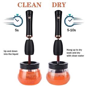 img 1 attached to 💄 Advanced USB Makeup Brush Cleaner with Upgraded Drying Function - Universal Rubber Collar fits Brushes of 5-25mm, Electric Automatic Makeup Brush Cleaner and Dryer