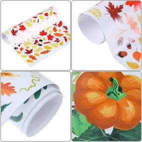 img 2 attached to 🍁 Autumn Delight: 400 Pieces Fall Leaves Window Clings Stickers - Thanksgiving Pumpkin, Turkey, Straw Hat, Maple Leaves, and Acorns Window Stickers for Vibrant Autumn Party Decorations - 3 Sheets (Style Set 1)
