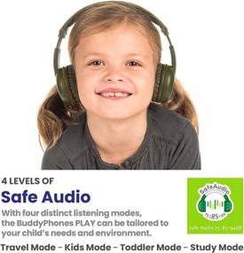 img 1 attached to 🎧 BuddyPhones Play - Wireless Bluetooth Kids Headphones, 18-Hour Battery Life, Volume-Limiting, 4 Volume Settings, Anti-allergic Earpads, BuddyCable, Green