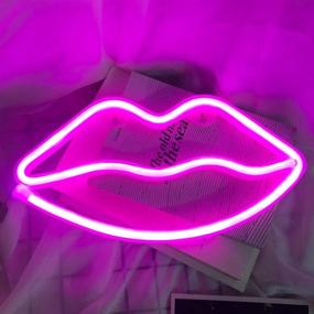 img 2 attached to Lips Neon Sign- Neon Lights For Bedroom Neon Signs For Wall Decor USB Or Battery Neon Sign Light Up Signs For Bar Christmas Party Baby Kids Girls Room