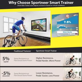 img 3 attached to 🚴 Sportneer Electromagnetic Smart Bike Trainer with Built-in Speed and Power Sensors, Automatic Resistance Adjustment, Indoor Cycling Stand Compatible with Zwift