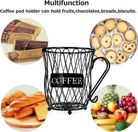 img 1 attached to ☕ Homentum Coffee Pod Holder Basket: Stylish Metal K Cup Holder for Countertop - Perfect Mug Storage Solution - Ideal Father's Day Gift - Convenient Espresso Pod Holder for Table Bar (Black)