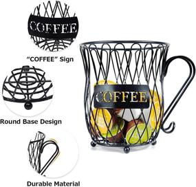 img 2 attached to ☕ Homentum Coffee Pod Holder Basket: Stylish Metal K Cup Holder for Countertop - Perfect Mug Storage Solution - Ideal Father's Day Gift - Convenient Espresso Pod Holder for Table Bar (Black)