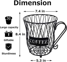 img 3 attached to ☕ Homentum Coffee Pod Holder Basket: Stylish Metal K Cup Holder for Countertop - Perfect Mug Storage Solution - Ideal Father's Day Gift - Convenient Espresso Pod Holder for Table Bar (Black)