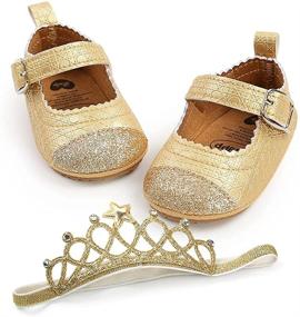 img 4 attached to 💃 Stylish ENERCAKE Newborn Princess Wedding Toddler Girls' Flats – Perfect for Little Feet