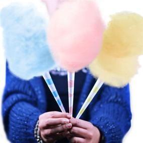 img 3 attached to 🍭 Premium Multicolor Cotton Candy Cones – Fairy Cones (50 Pieces) – Pastel Yellow, Blue, and Red White Striped Cones – Colorful Instructions – Perfect for Multiple Themes and All Ages – Carnival, Vintage, Pastel Style