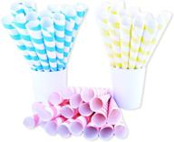 🍭 premium multicolor cotton candy cones – fairy cones (50 pieces) – pastel yellow, blue, and red white striped cones – colorful instructions – perfect for multiple themes and all ages – carnival, vintage, pastel style logo