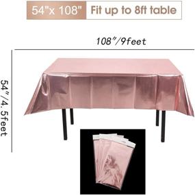 img 3 attached to 🌹 Rose Gold Tinsel Foil Party Table Cloth - 2 Pack Rectangular Table Cover for Wedding, Birthday, Bachelorette, Baby Shower, Valentine's Day - Party Supplies