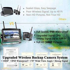 img 3 attached to 🚗 Улучшенная безопасность заднего вида с LASTBUS водонепроницаемой ночной видеокамерой заднего вида и 7'' ЖК-монитором для RV, трейлера, прицепа, пикапа