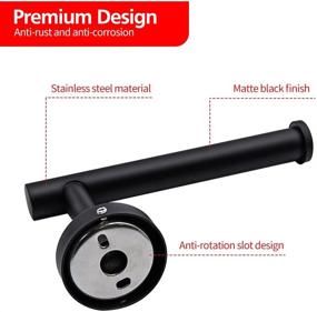 img 1 attached to 🛀 Stylish 2 Pack Matte Black Bathroom Hardware Set - Durable Stainless Steel Toilet Paper Holder and Towel Ring Set with Hardware Pack for Bathroom/Kitchen