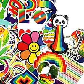 img 1 attached to 🌈 60PCS Gay Pride Stickers - Technicolor Rainbow Collection for Water Bottles, Scooters, Suitcases, Phones, Refrigerators, Laptops, Cups, Motorcycles, Cars, Bikes, Walls, Bedrooms, and Furniture