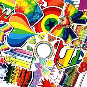 img 2 attached to 🌈 60PCS Gay Pride Stickers - Technicolor Rainbow Collection for Water Bottles, Scooters, Suitcases, Phones, Refrigerators, Laptops, Cups, Motorcycles, Cars, Bikes, Walls, Bedrooms, and Furniture