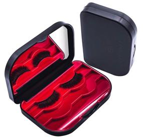 img 4 attached to 👁️ Lash Dime 3-Tier Eyelash Case - Convenient Lash Storage, Easy-Open Lash Organizer for Travel, False Eyelash Holder with Mirror