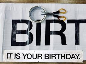 img 1 attached to 🎉 The Office Schrute's 'IT is Your Birthday' Vinyl Party Banner - 72 inches with Metal Hanging Rings - Includes Scissors & Tape for Easy Decorating!