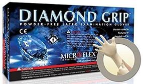 img 1 attached to 🧤 Large X-Large Natural Microflex Medical Diamond Grip Latex Gloves - 6.3 Mil Powder-Free Disposable Gloves, Non-Sterile Medical Grade, English, 1" x 9.8" x 5.5", Plastic, 15.34 fl. oz.