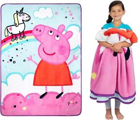 img 4 attached to Cozy up with Franco Kids Bedding Super Soft Plush Micro Raschel Blanket featuring Peppa Pig, 62 in x 90 in