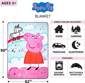 img 2 attached to Cozy up with Franco Kids Bedding Super Soft Plush Micro Raschel Blanket featuring Peppa Pig, 62 in x 90 in