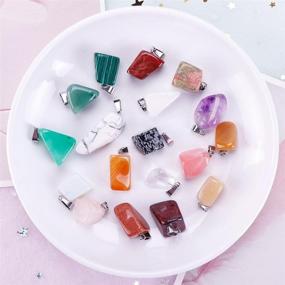 img 1 attached to 💎 36-Piece Assorted Color Irregular Healing Stone Pendants Charms Crystal Chakra Beads for Jewelry Making, Ideal for DIY Necklace Crafts - KeyZone