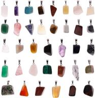 💎 36-piece assorted color irregular healing stone pendants charms crystal chakra beads for jewelry making, ideal for diy necklace crafts - keyzone logo