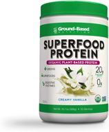 🌱 immune support superfood protein powder – plant-based protein + greens for lean, organic, vegan, keto, paleo lifestyles – lactose-free, no sugar, low calorie, non-gmo, gluten free – creamy vanilla (20 servings) logo