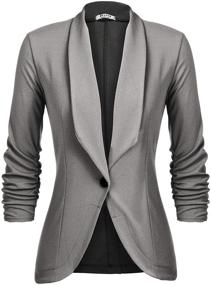 img 3 attached to Beyove Womens Stretch Gathered Sleeve Women's Clothing in Suiting & Blazers