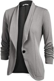 img 2 attached to Beyove Womens Stretch Gathered Sleeve Women's Clothing in Suiting & Blazers