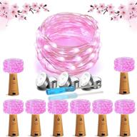 🍷 cooo wine bottle lights whit cork: 8 pack pink fairy lights for wedding, bedroom, and party decor логотип