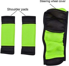 img 2 attached to 🌈 CAR PASS Rainbow Universal Fit Car Seat Cover - 100% Breathable with Composite Sponge Inside - Airbag Compatible - 9PCS, Extreme Green"