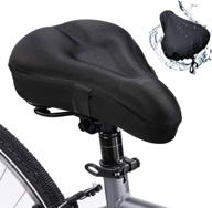 🚴 bike seat cushion cover for peloton (11 x 7 inch), soft gel padded bicycle seat cover for enhanced comfort, waterproof seat cover for stationary, mountain, road bike, indoor exercise cycling - black logo