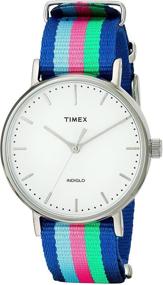 img 4 attached to 🕰️ Timex Women's TW2P91700 Fairfield 37 Blue Pink Green Slip-Thru Nylon Strap Watch