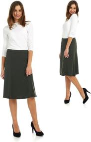 img 2 attached to 👗 ESTEEZ Florence Women's Modest Knee Length A-Line Skirt