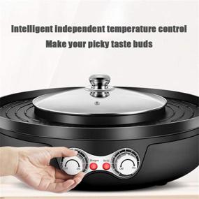 img 2 attached to 🔥 Smokeless Electric Hot Pot and Grill 2-In-1 Combo by 4YANG, Dual Temperature Control, Easy Cleaning, 110V (Black)