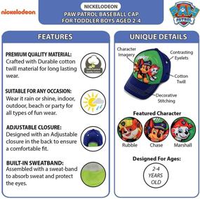 img 3 attached to 🧢 Nickelodeon Paw Patrol Boys Baseball Cap: Character 3D Pop or Ears Design (Ages 2-4)