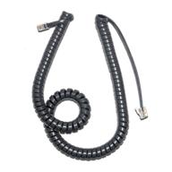 🔌 cisco compatible 12ft charcoal gray handset curly cord with long tail logo