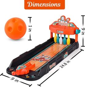 img 3 attached to 🎳 Tabletop Mini Bowling Game Set for Kids – Durable & Lightweight Indoor & Outdoor Bowling Kit – Auto Ball Return Feature - Complete & All-Inclusive - Ideal Gift for Children Age 3+ - Practice Toy