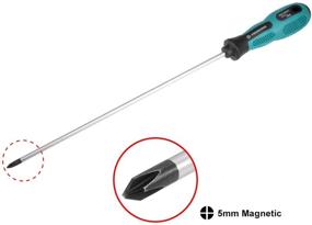 img 3 attached to 🪚 uxcell #1 Phillips Screwdriver with 10-Inch Round Shaft and Non-Slip Comfort Grip Handle