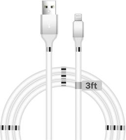 img 4 attached to 🔌 Aduro Magnetic Self Winding Fidget Lightning Charger: MFi Certified Cable for iPhone 12/11/Xs Max/XR/X/8 Plus/7 Plus/6S/SE 2020/iPad Pro/iPod - 3ft White Cord, Fast Charging